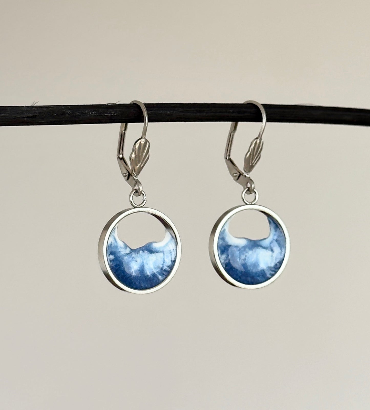 Stainless steel wave earrings