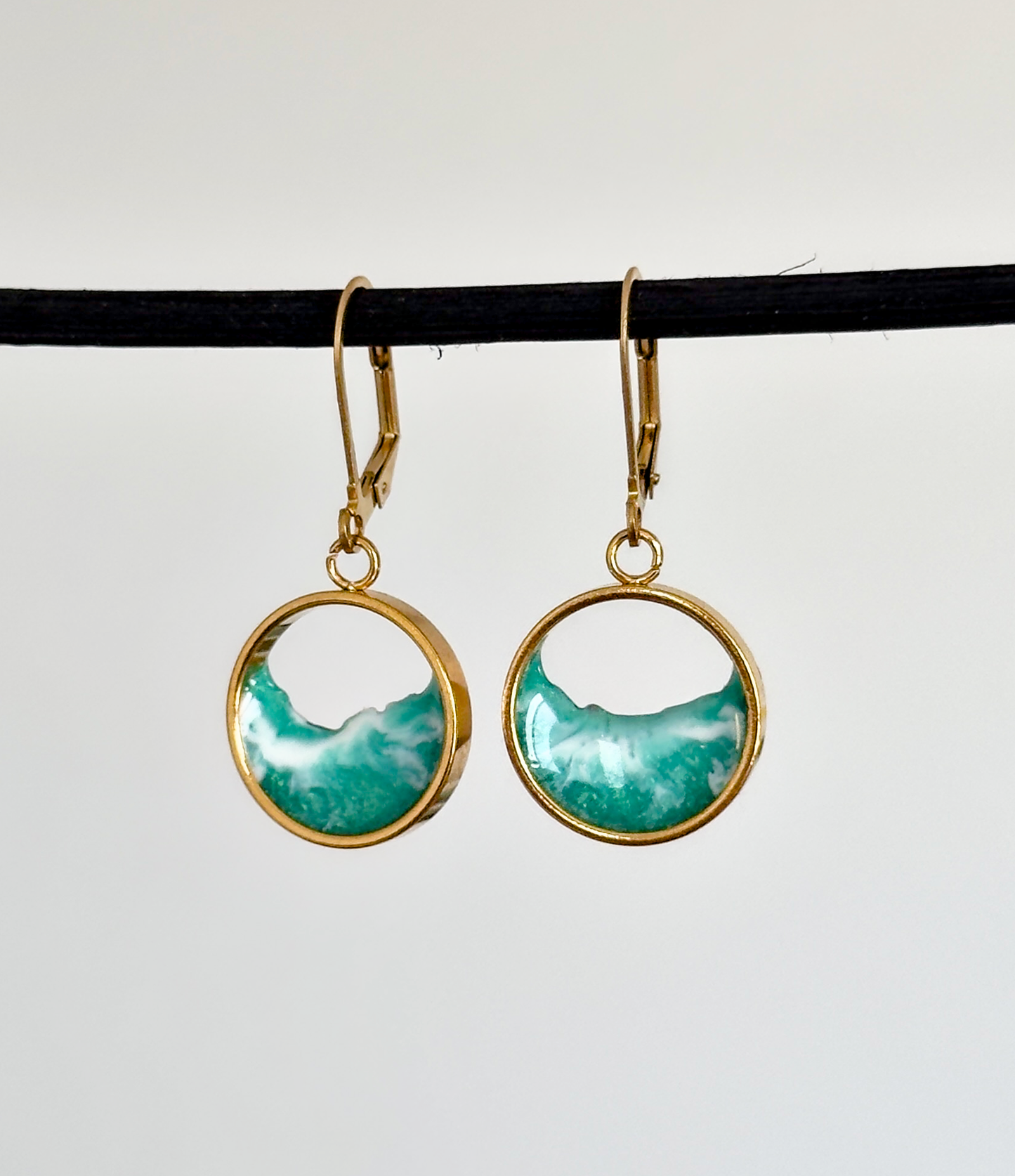 "El mar" Pendientes de acero inoxidable con olas