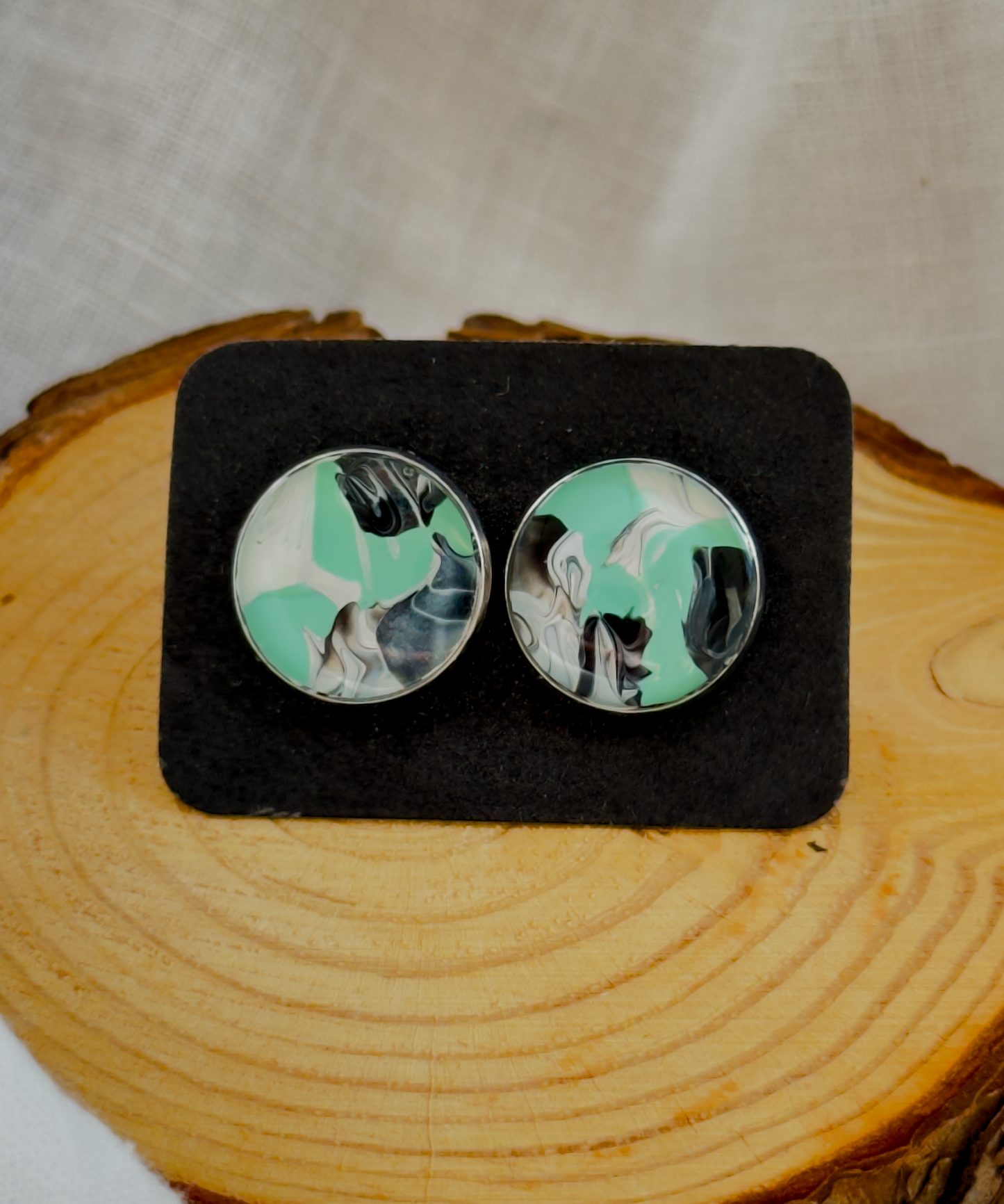 All stainless steel earrings, stud earrings