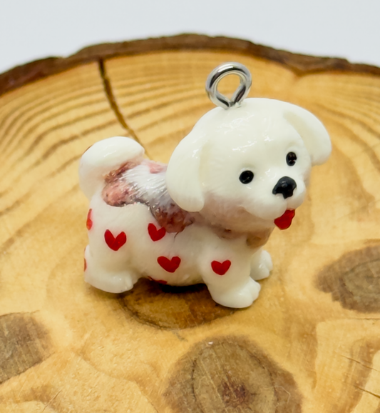 Todos los colgantes con miniatura de animal Perrito y pintura a mano