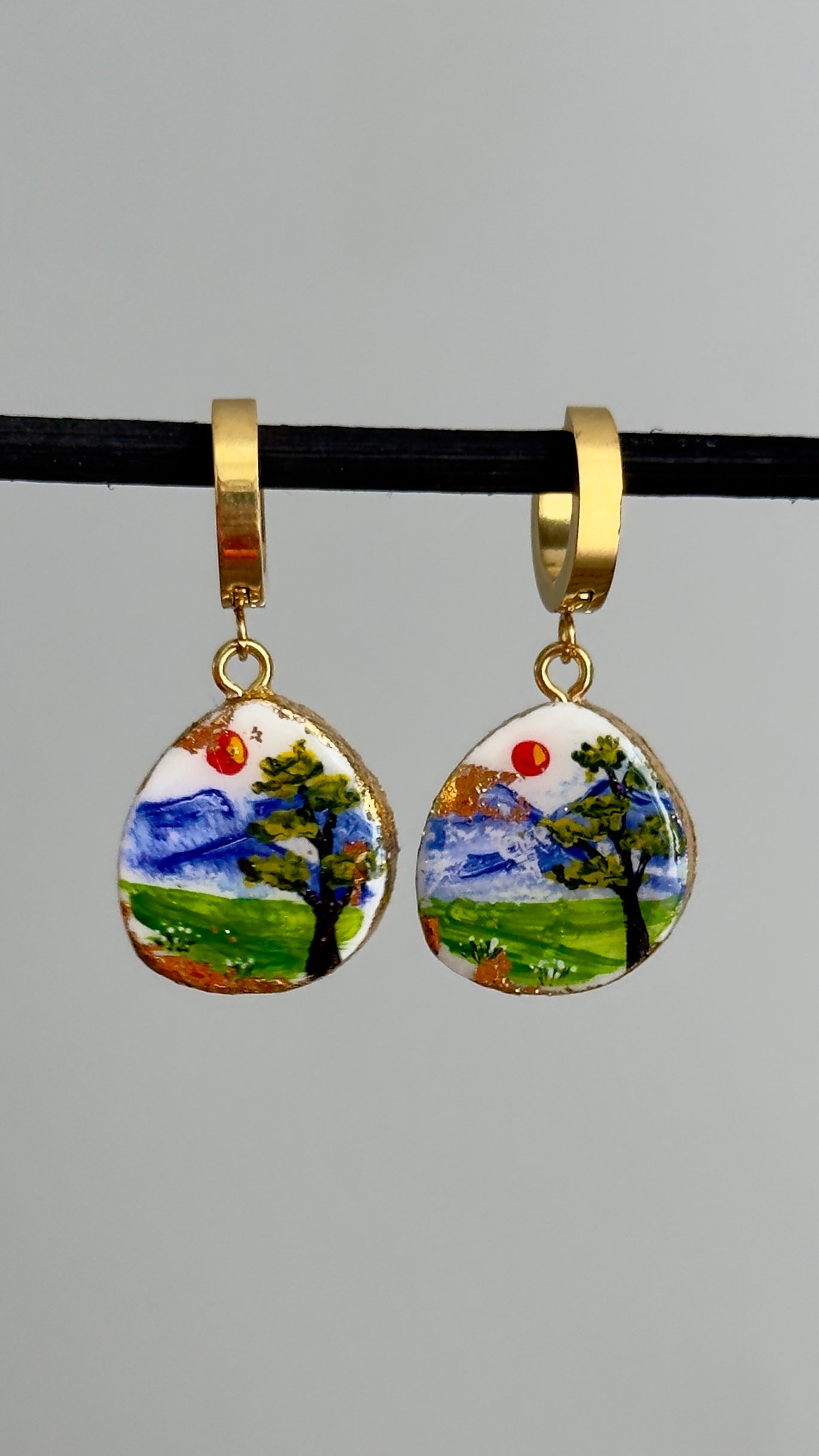 White painted earrings