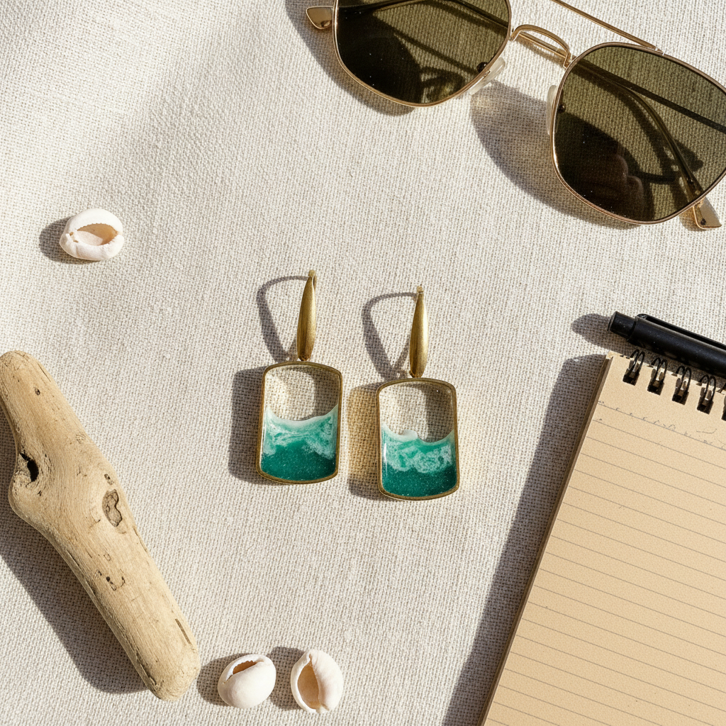 Stainless steel earrings with wave design
