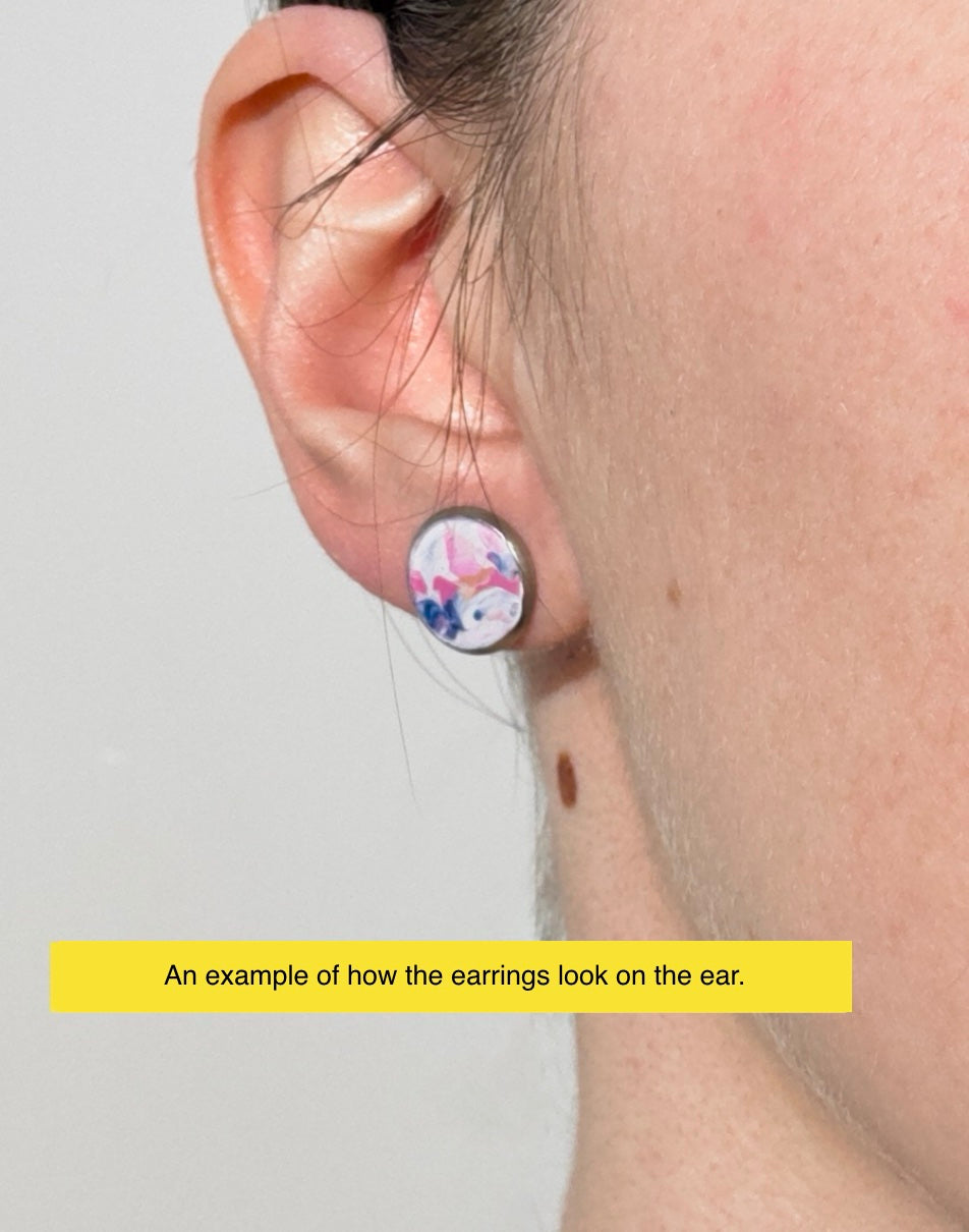 All stainless steel earrings, stud earrings