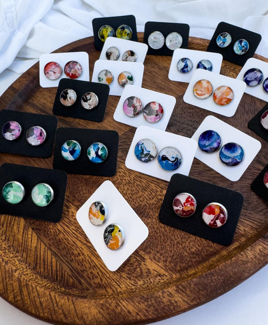 Todos los pendientes de acero inoxidable, pendientes de botón