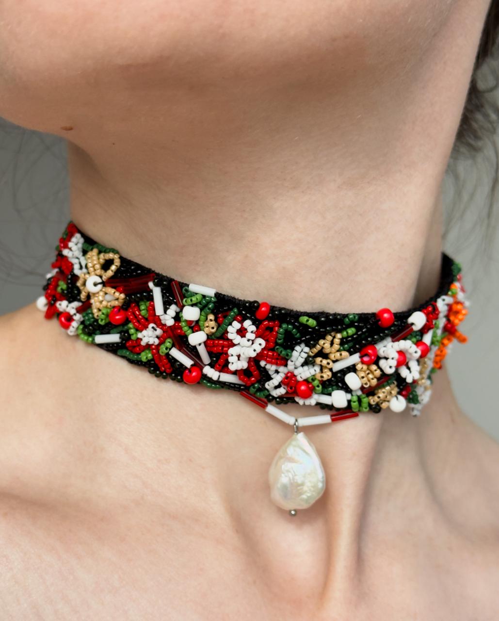 Gargantilla bordada con cuentas, gargantilla de terciopelo negro, cinta larga para el cuello