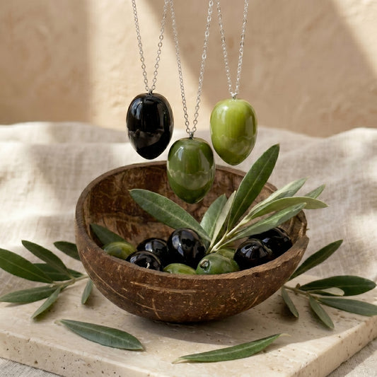 Charm de aceituna / Collar de aceituna de acero inoxidable