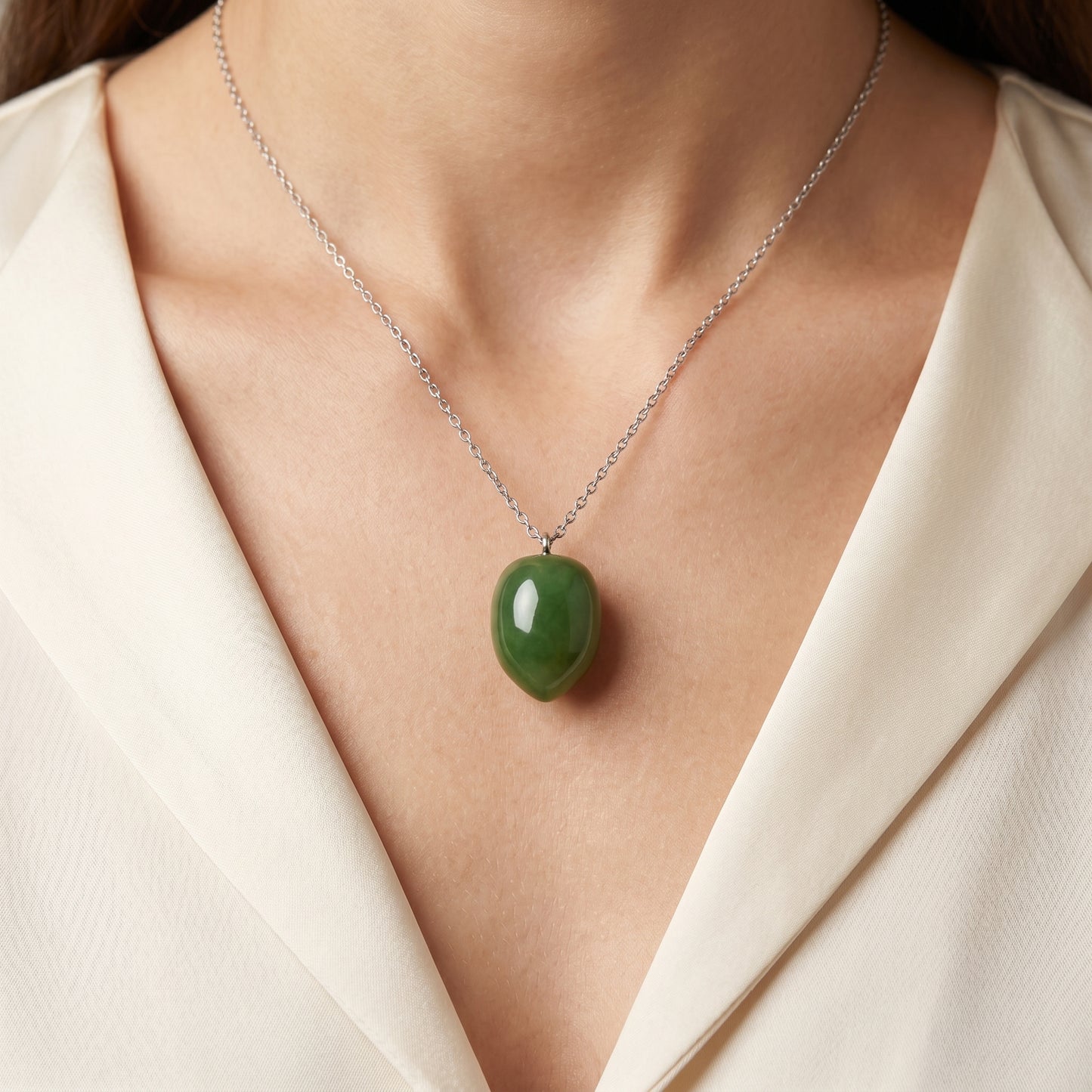 Charm de aceituna / Collar de aceituna de acero inoxidable