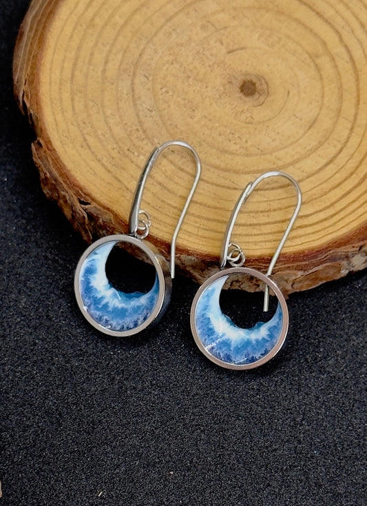 Pendientes de acero inoxidable con olas