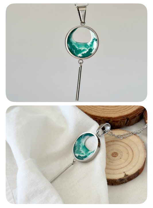 Colgante de acero inoxidable con olas