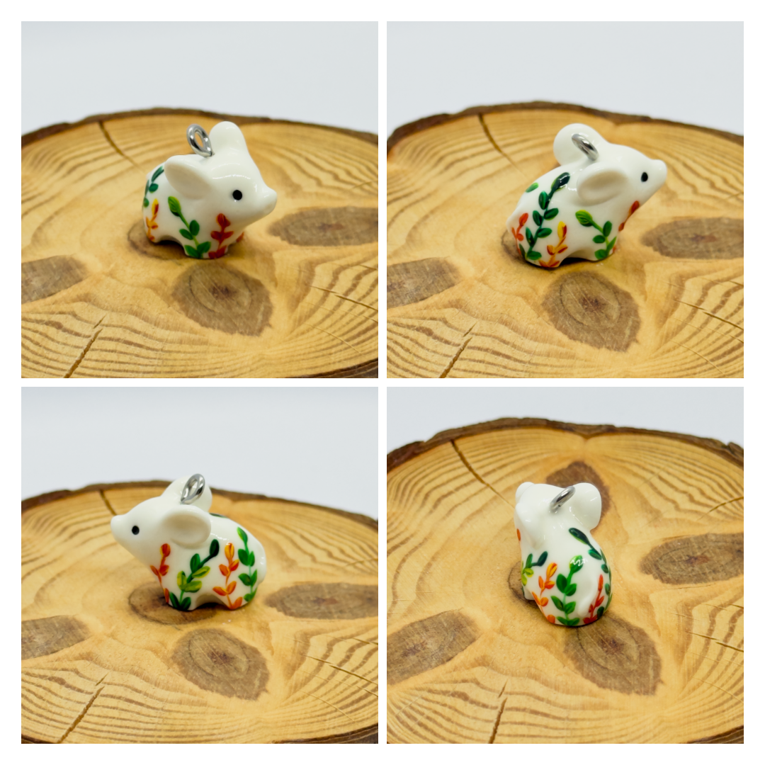 All the pendants feature a miniature piglet animal and are hand-painted.