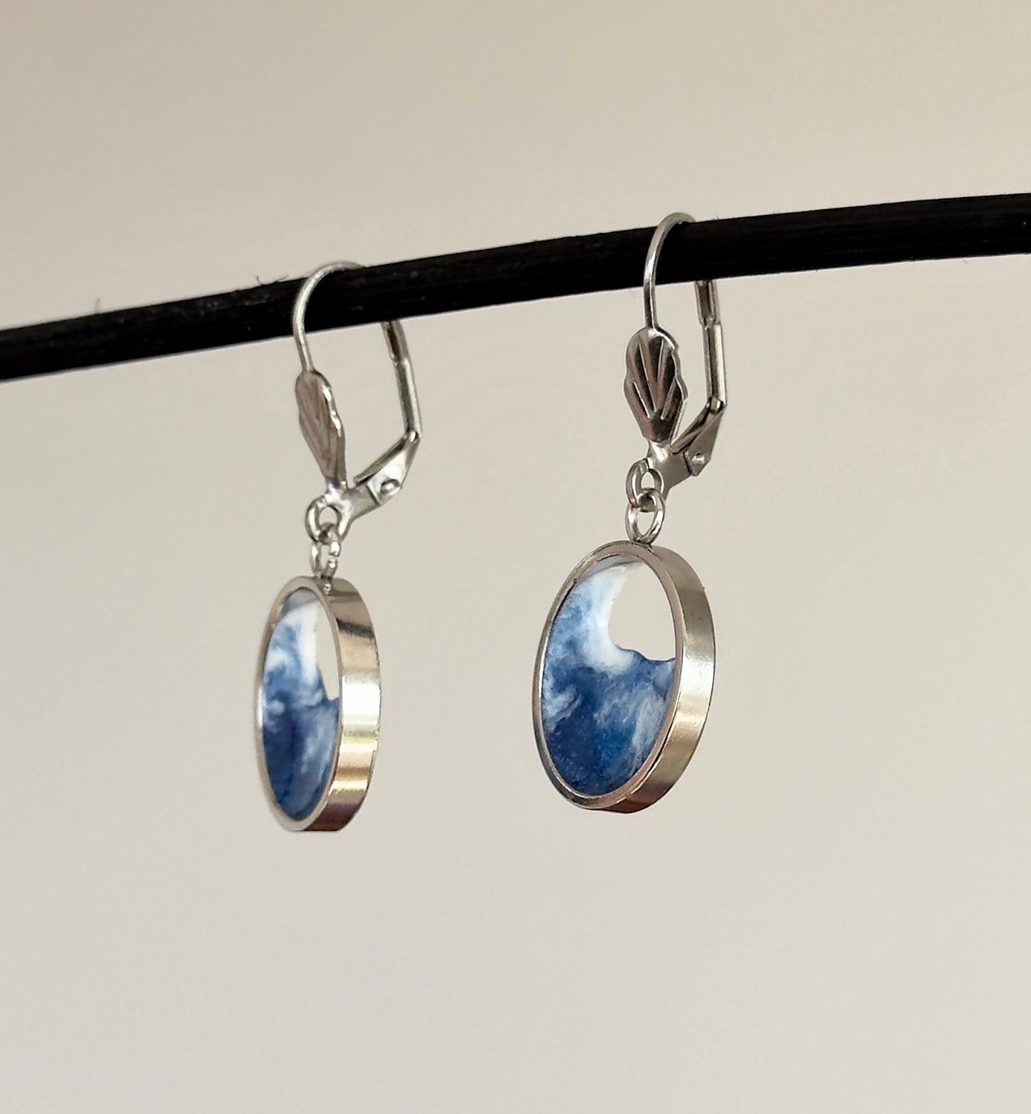Stainless steel wave earrings
