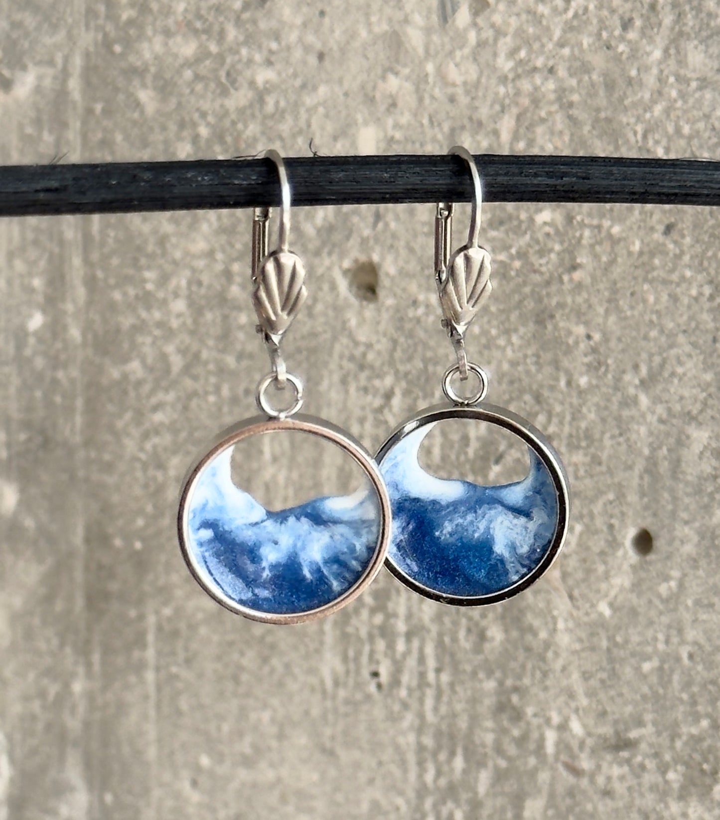 Stainless steel wave earrings