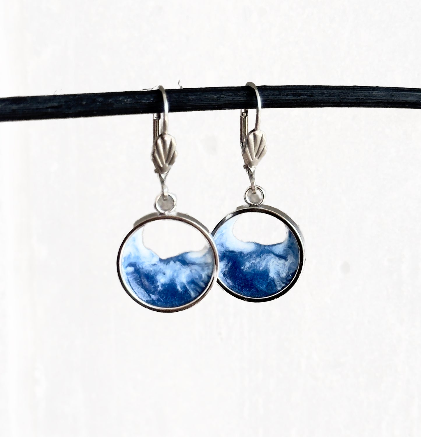 Stainless steel wave earrings