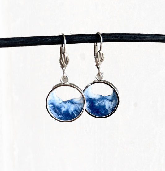 Stainless steel wave earrings