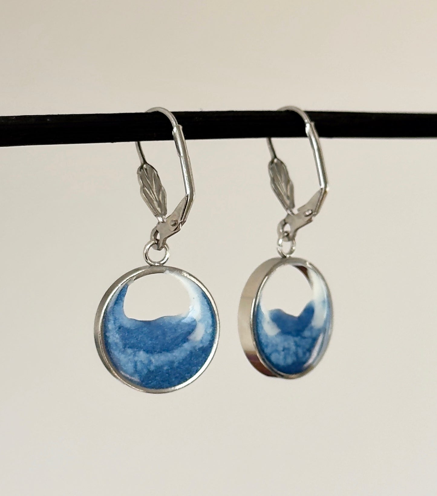 Stainless steel wave earrings