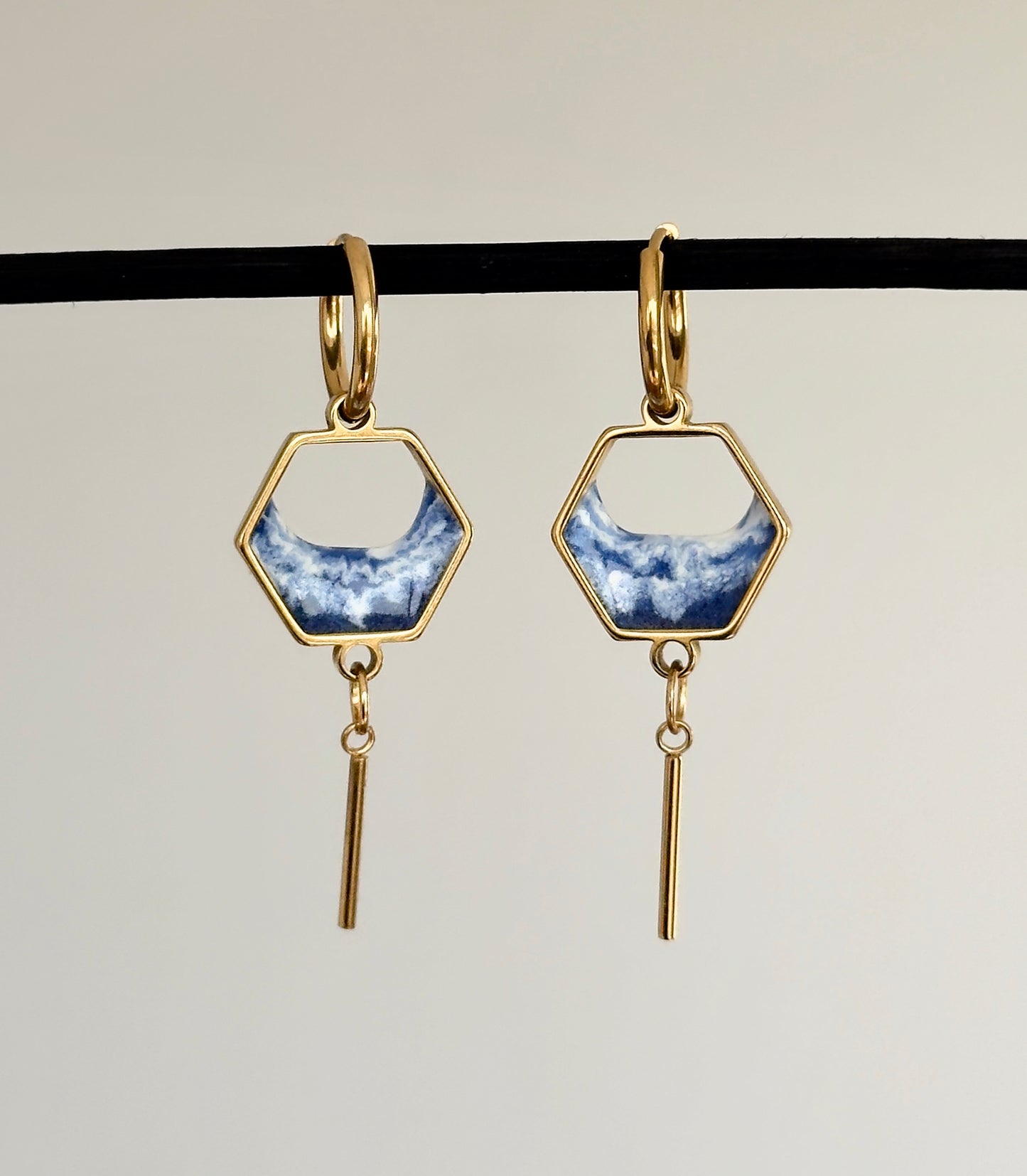 Stainless steel wave earrings