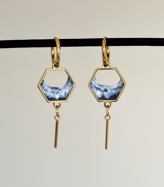 Stainless steel wave earrings