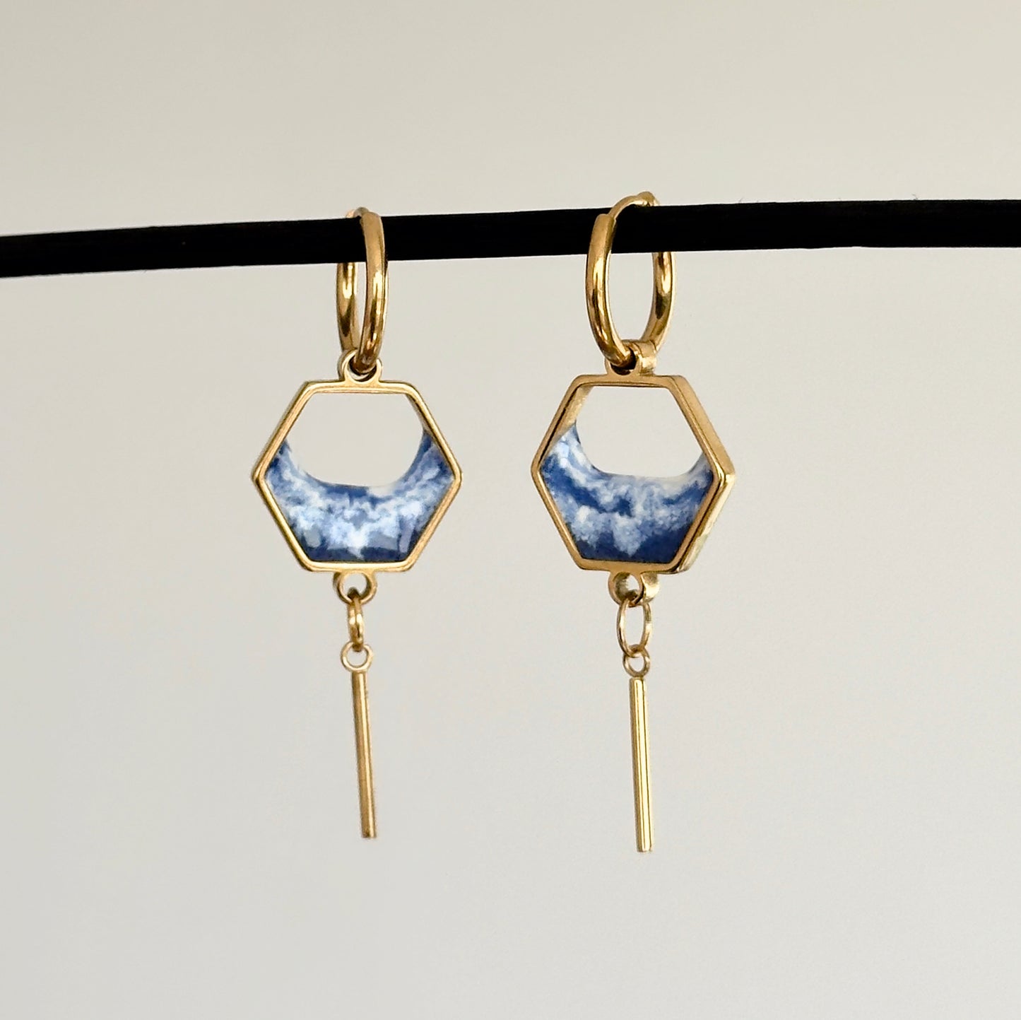 Stainless steel wave earrings