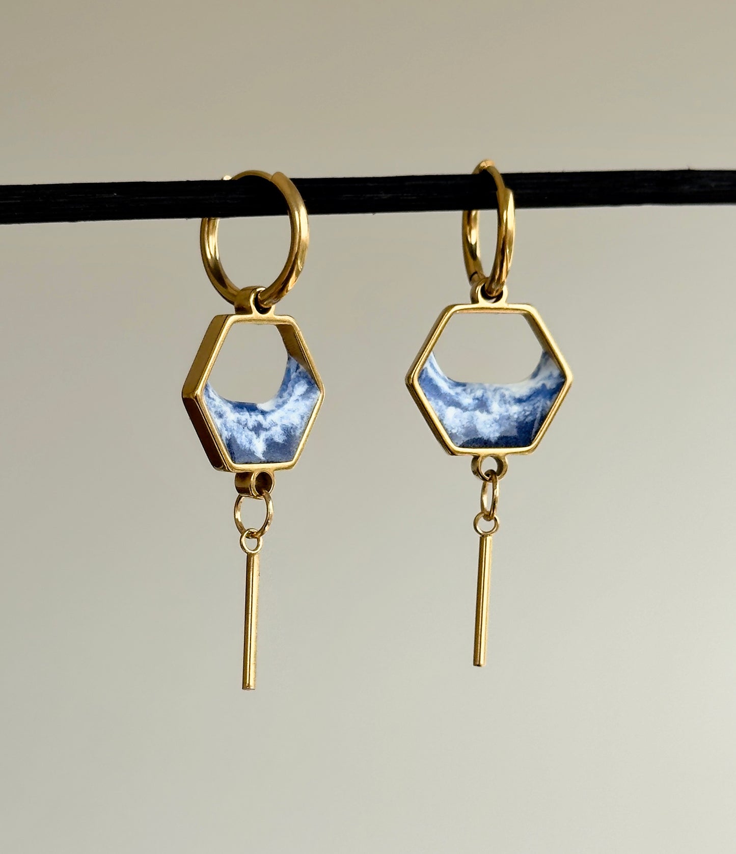 Stainless steel wave earrings