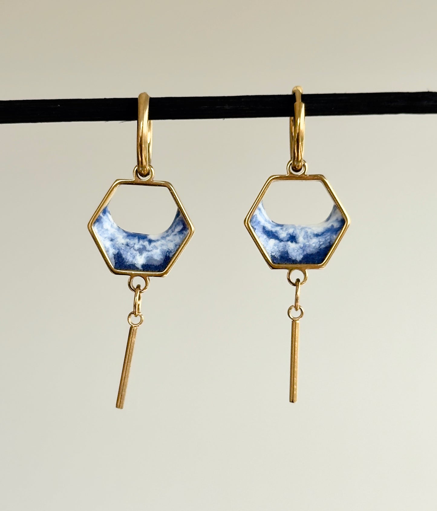 Stainless steel wave earrings