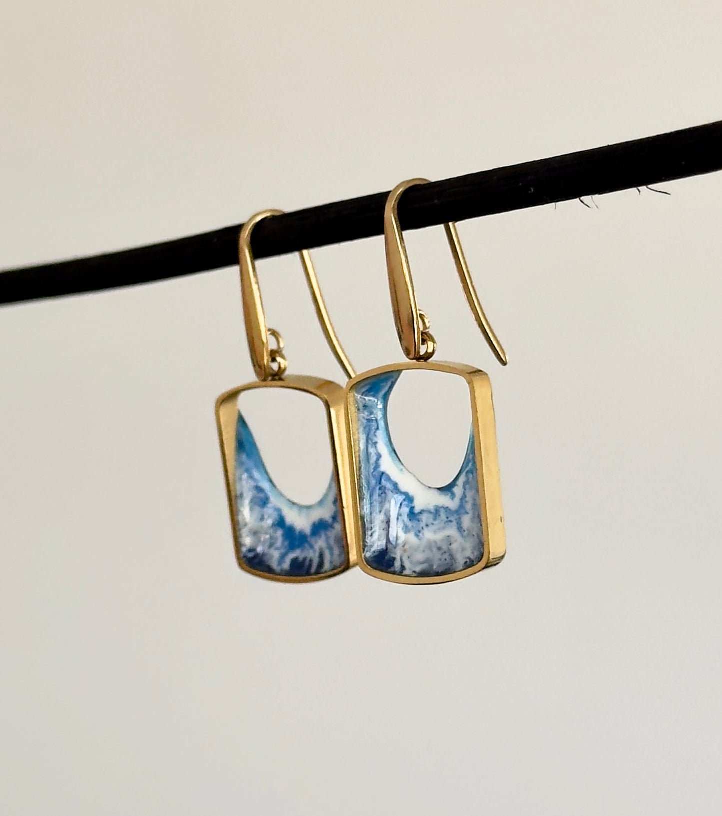Pendientes de acero inoxidable con olas