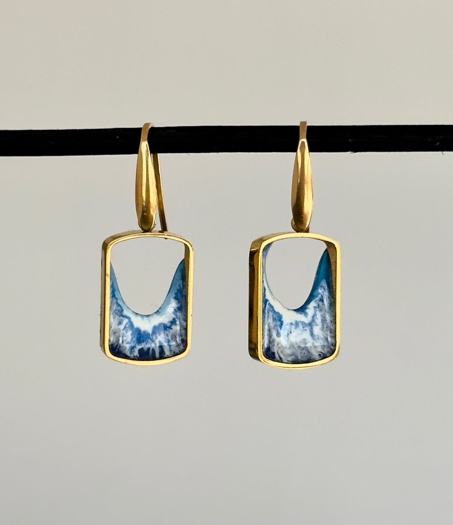 Pendientes de acero inoxidable con olas
