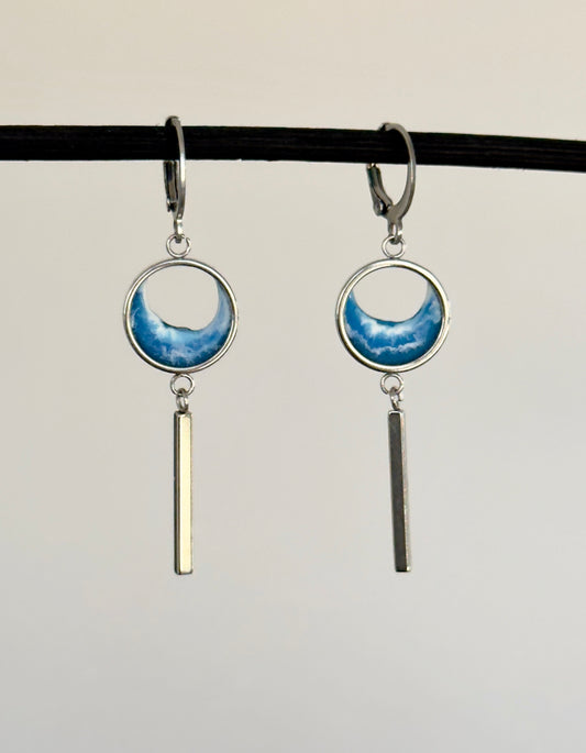 Stainless steel earrings with waves