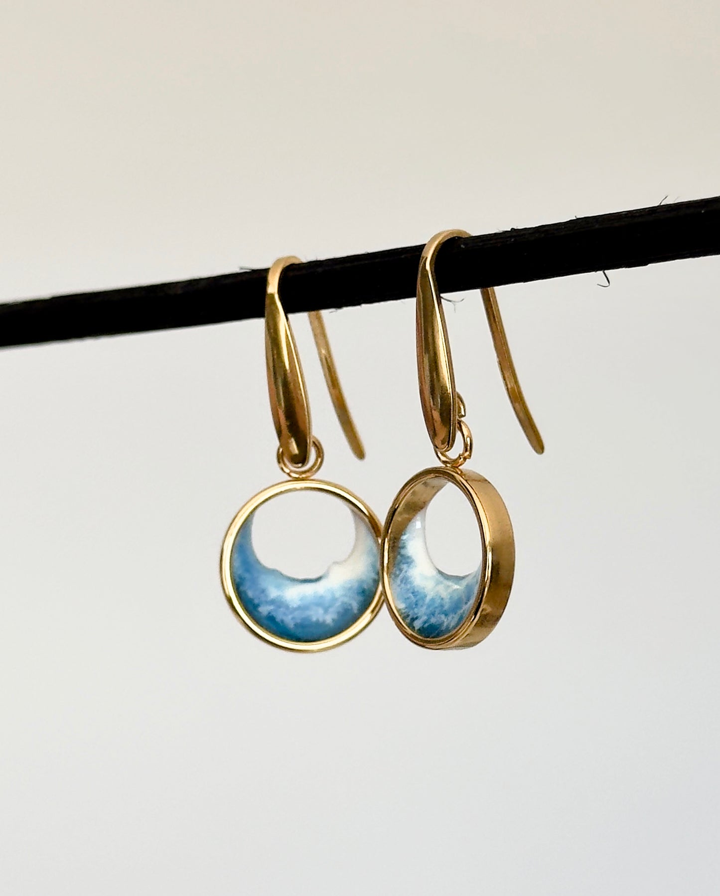 Pendientes de acero inoxidable con olas