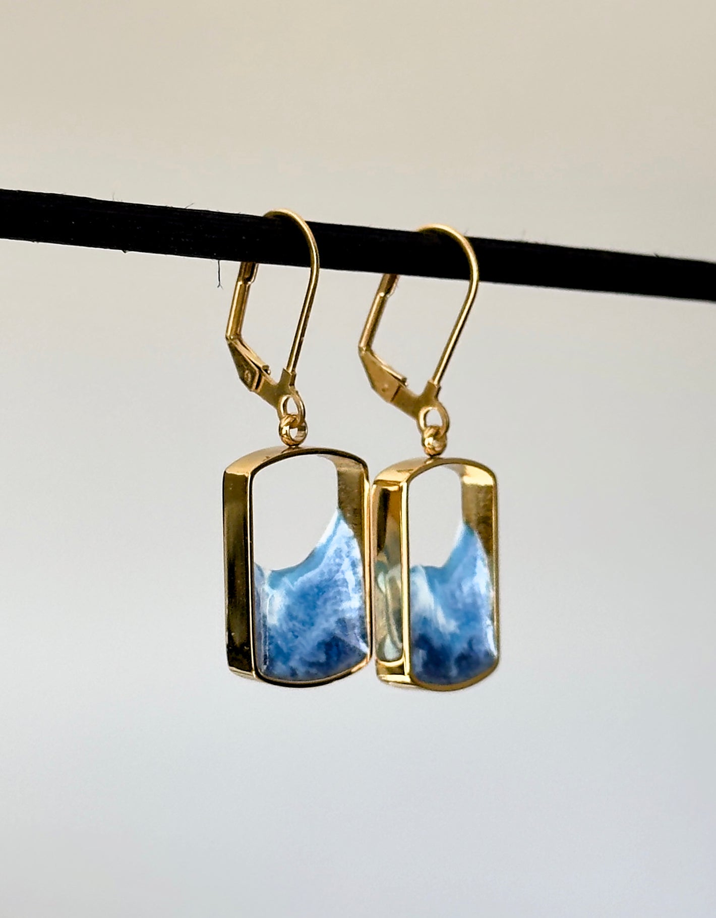 Pendientes de acero inoxidable con olas