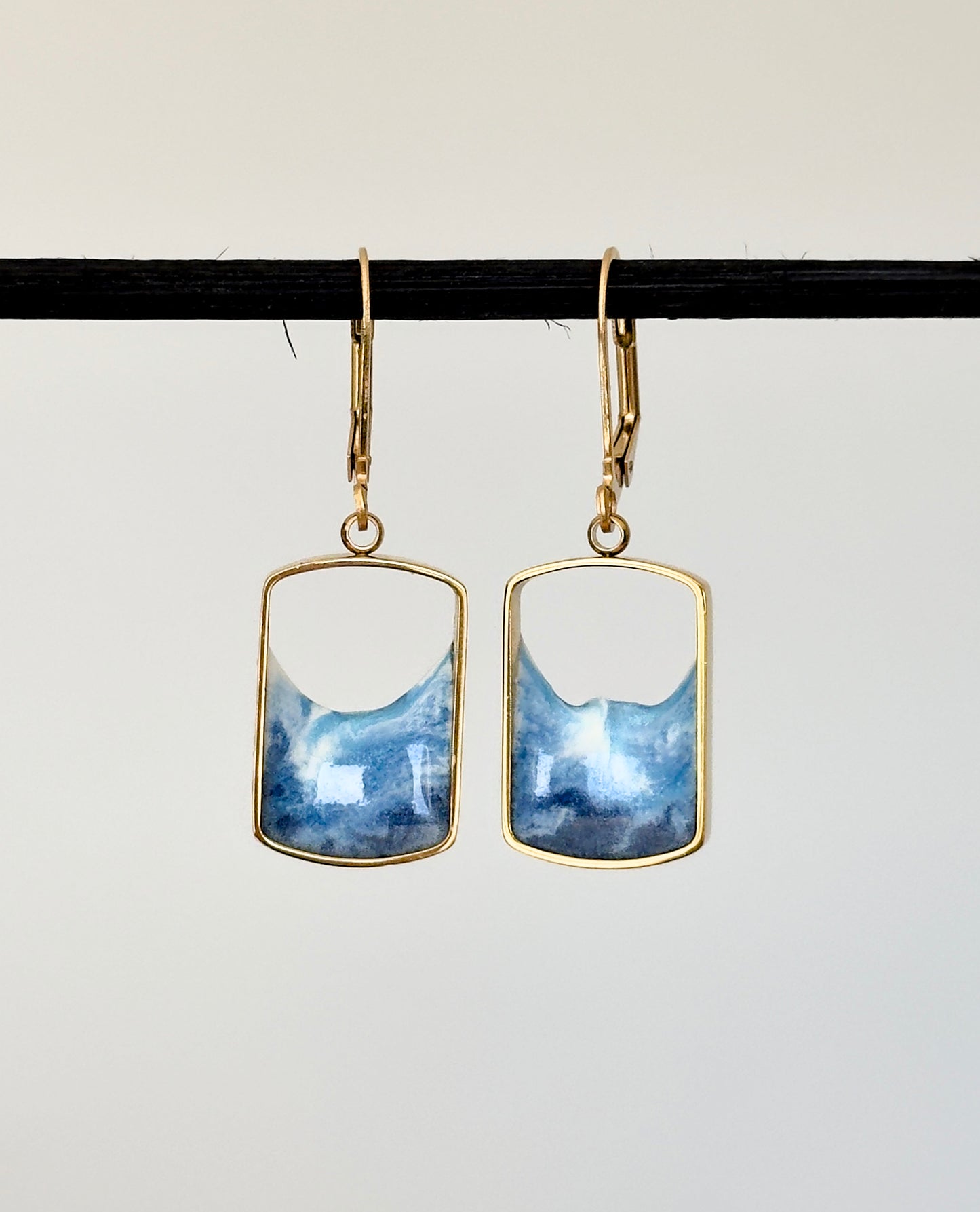 Pendientes de acero inoxidable con olas
