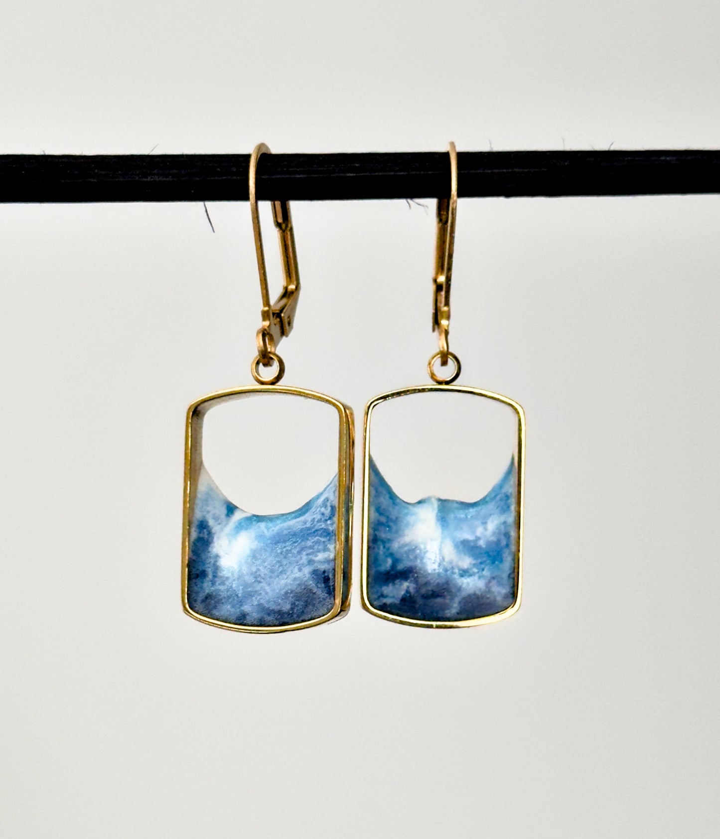 Pendientes de acero inoxidable con olas