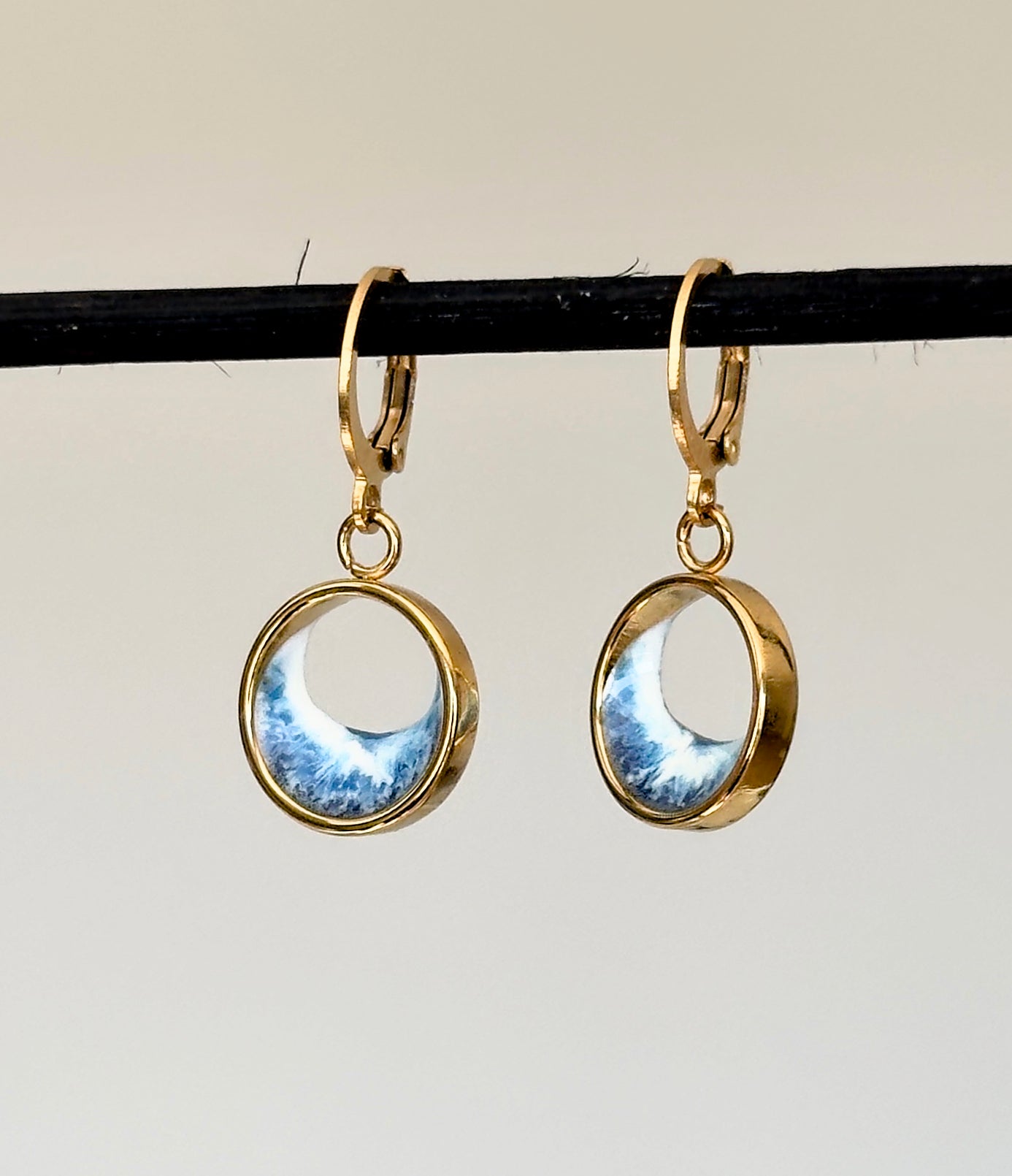 Pendientes de acero inoxidable con olas