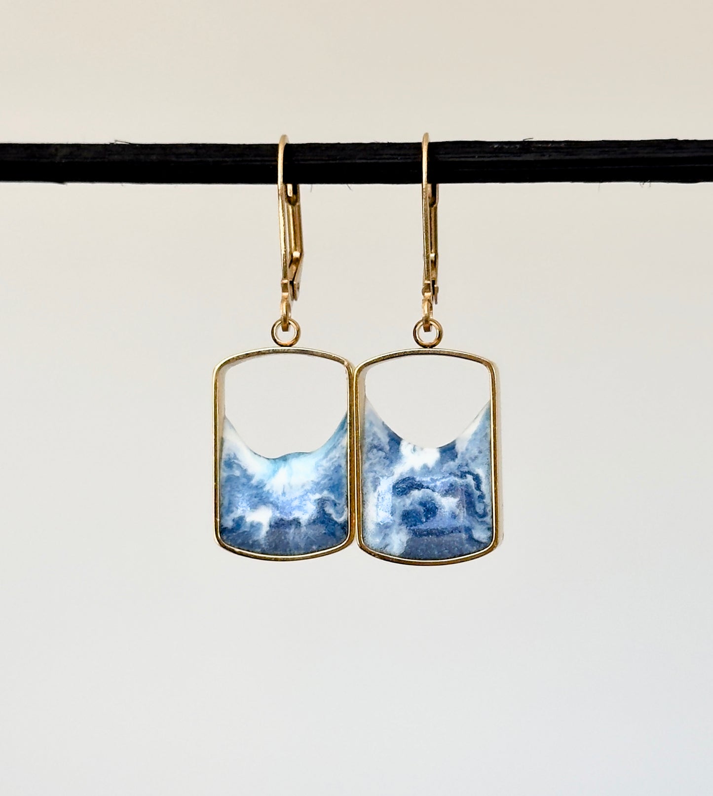 Pendientes de acero inoxidable con olas