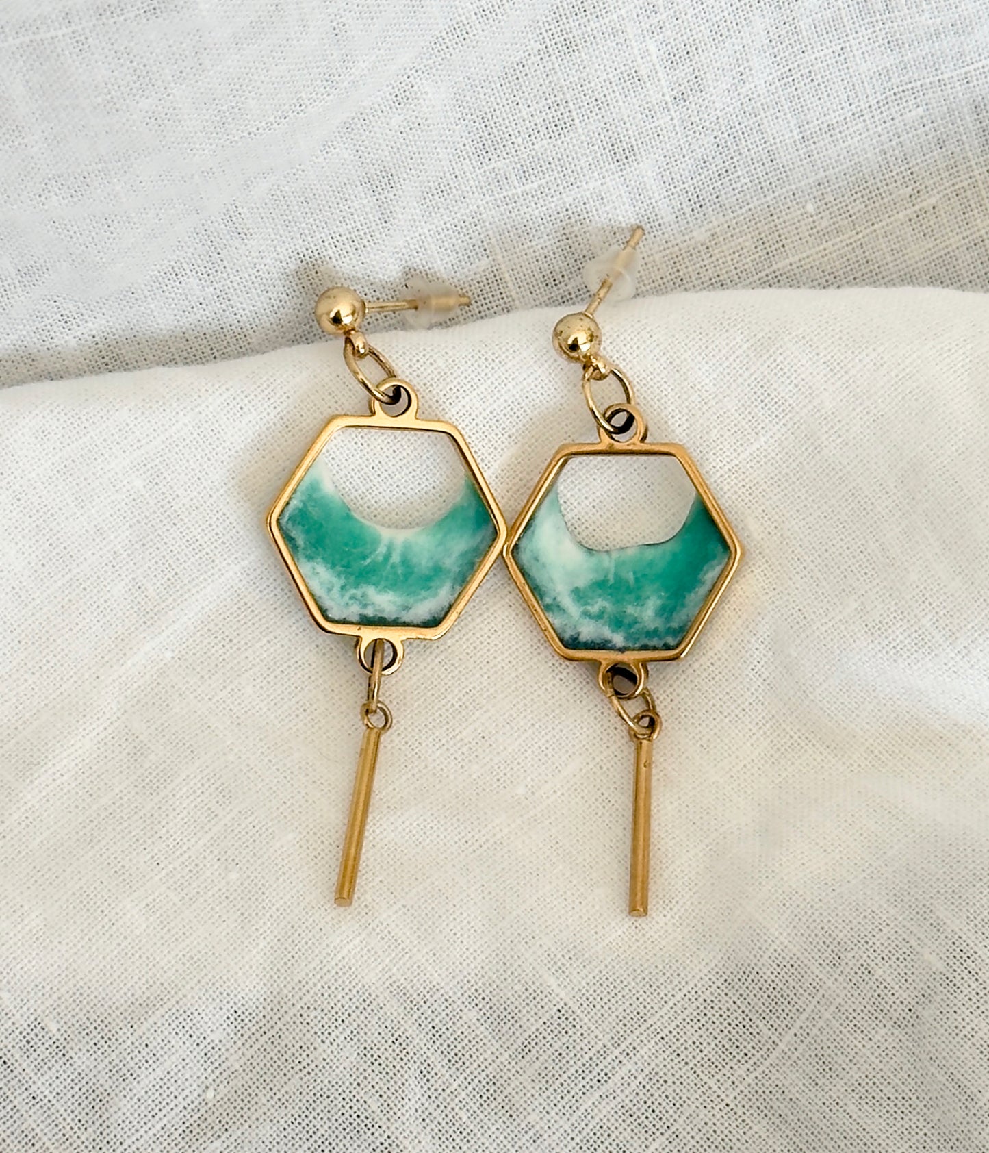 Pendientes de acero inoxidable con olas