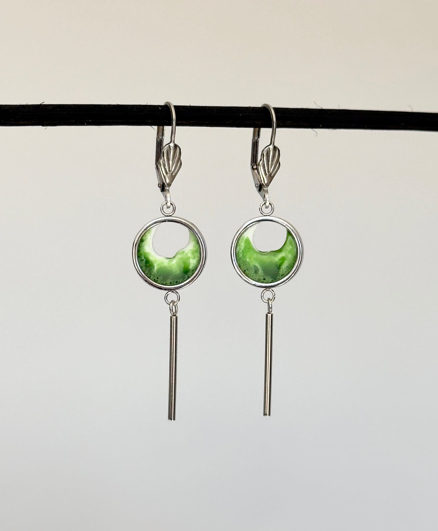 Pendientes de acero inoxidable con olas