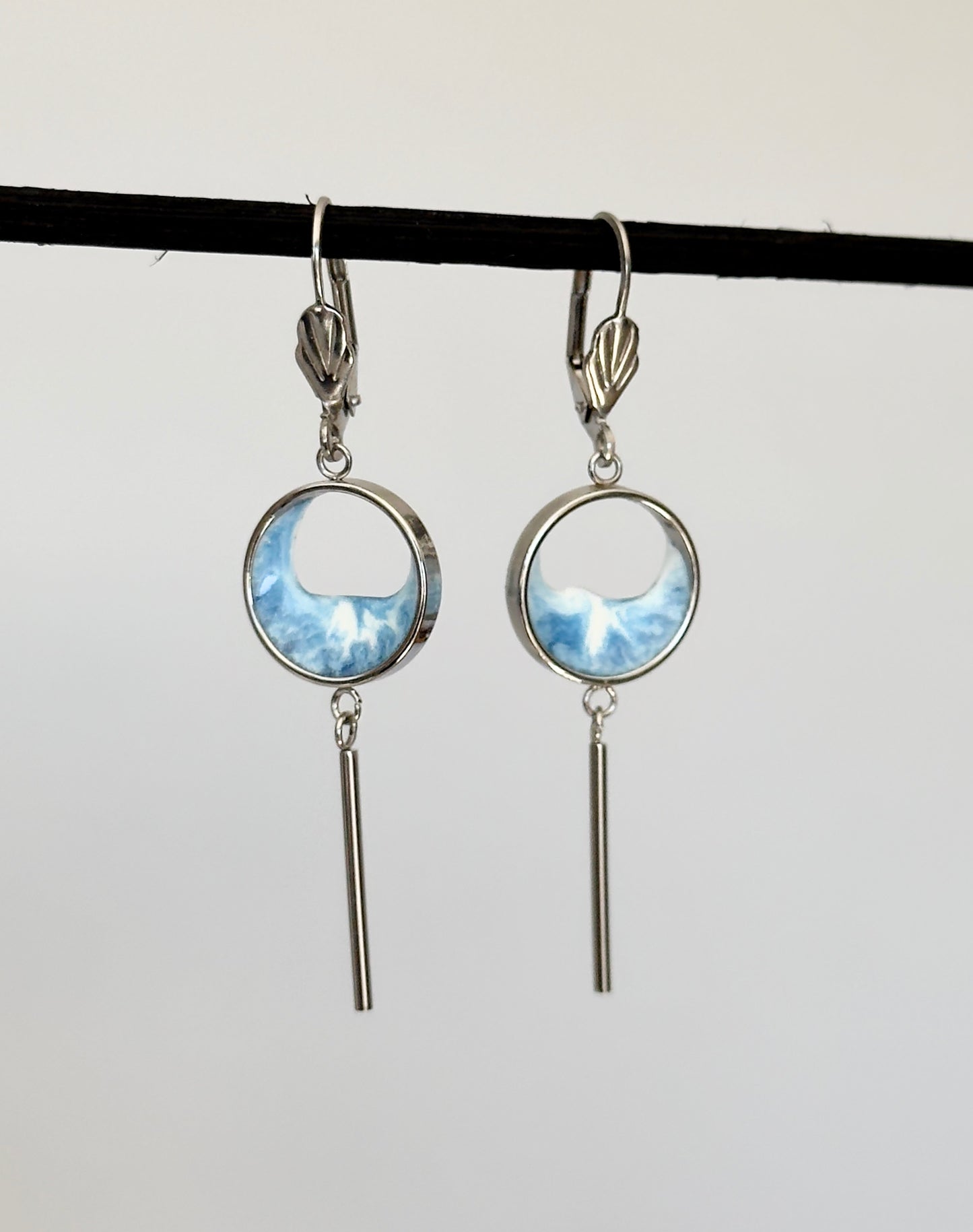 Pendientes de acero inoxidable con olas