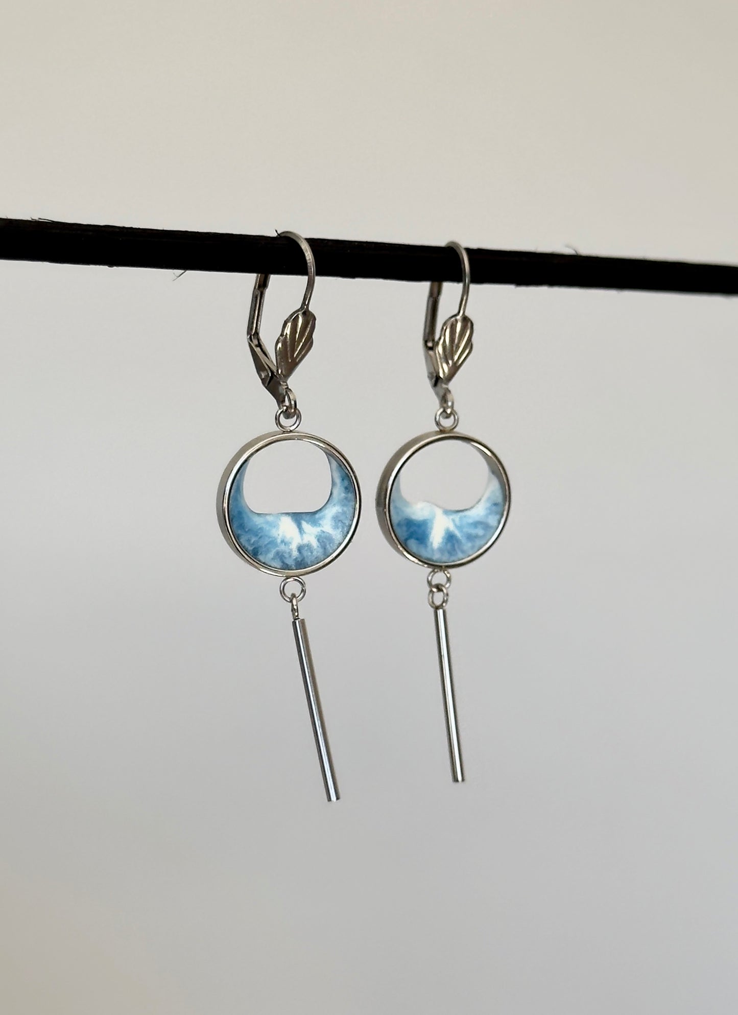 Pendientes de acero inoxidable con olas