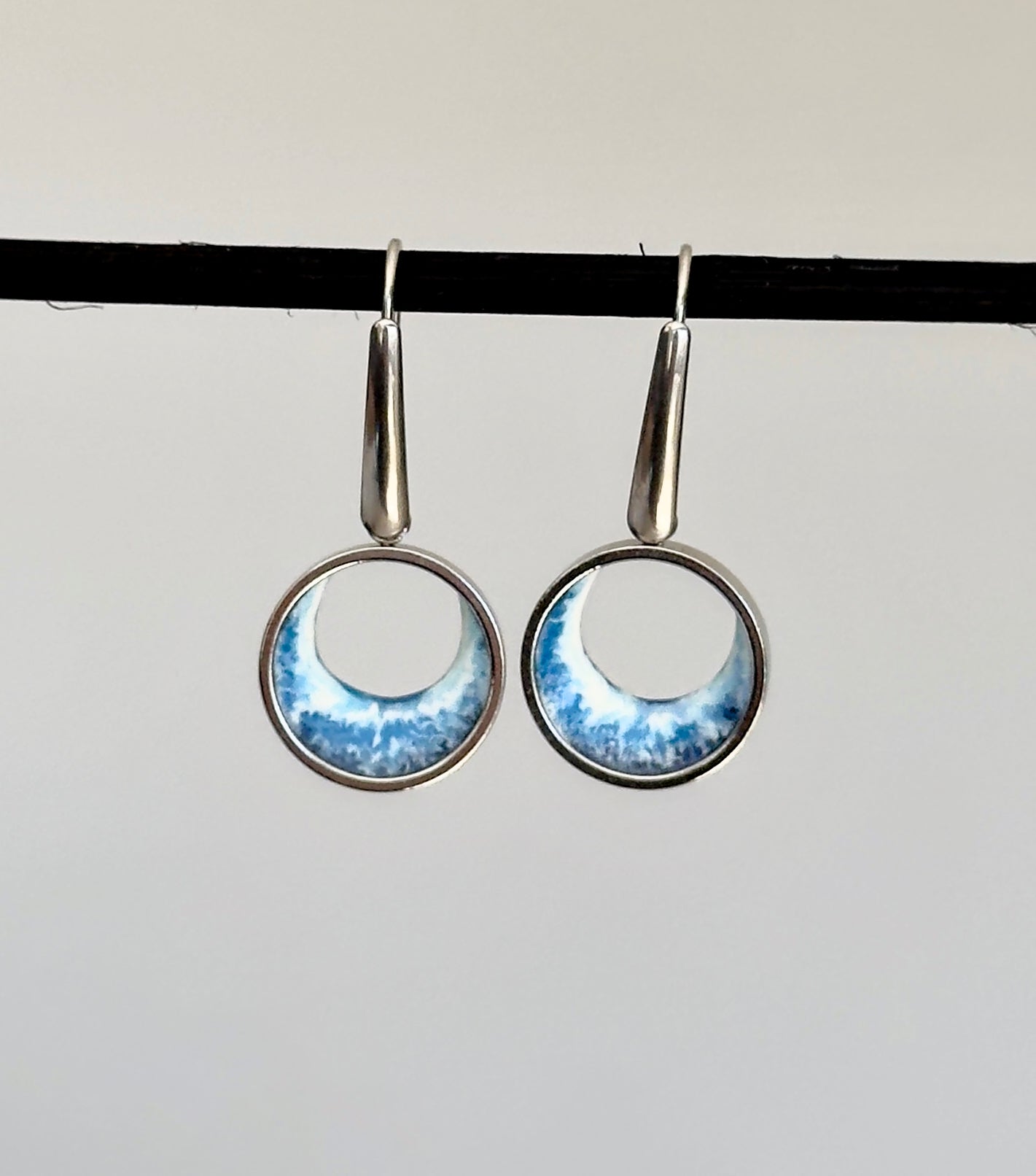 Pendientes de acero inoxidable con olas