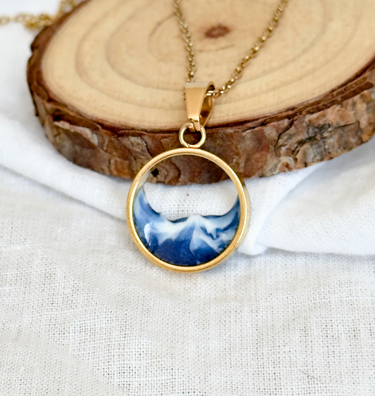 Stainless steel wave pendant