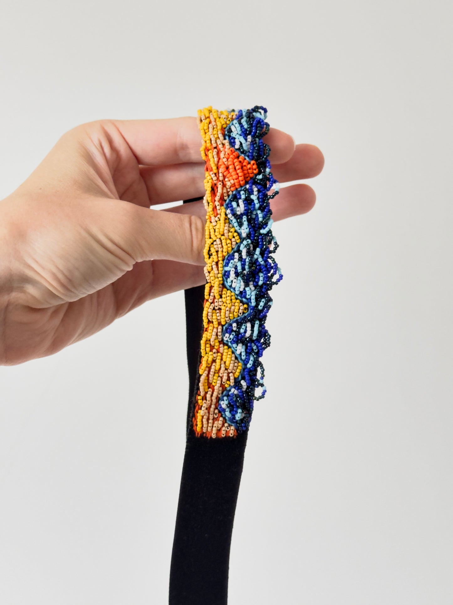 Gargantilla bordada con cuentas, gargantilla de terciopelo negro, cinta larga para el cuello (Copy)