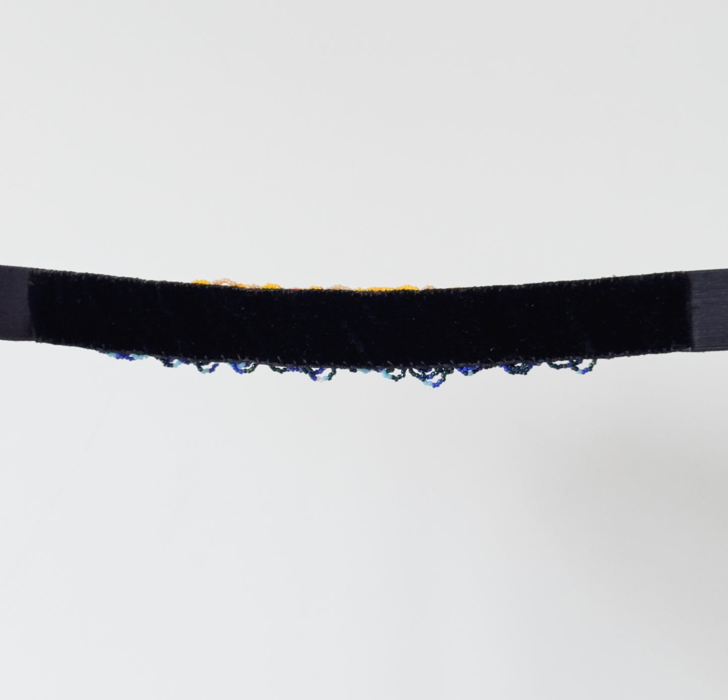 Gargantilla bordada con cuentas, gargantilla de terciopelo negro, cinta larga para el cuello (Copy)