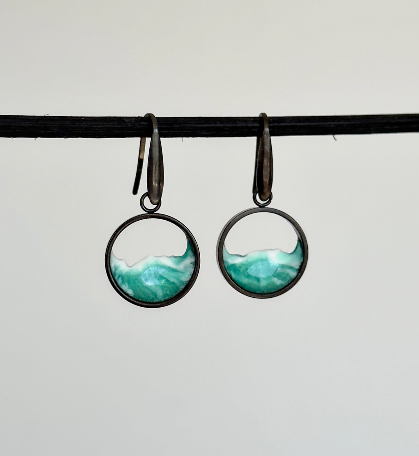 Pendientes de acero inoxidable con olas
