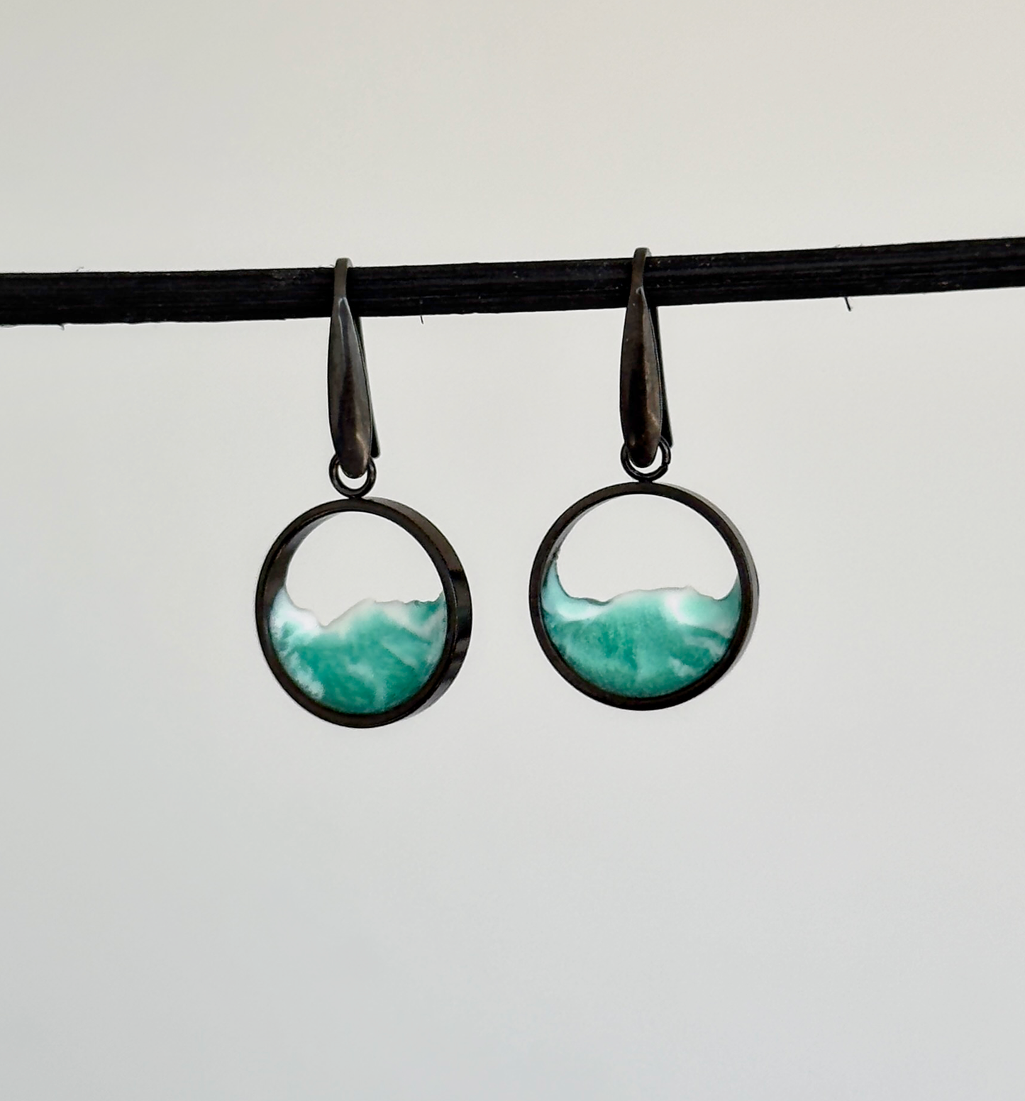 Pendientes de acero inoxidable con olas
