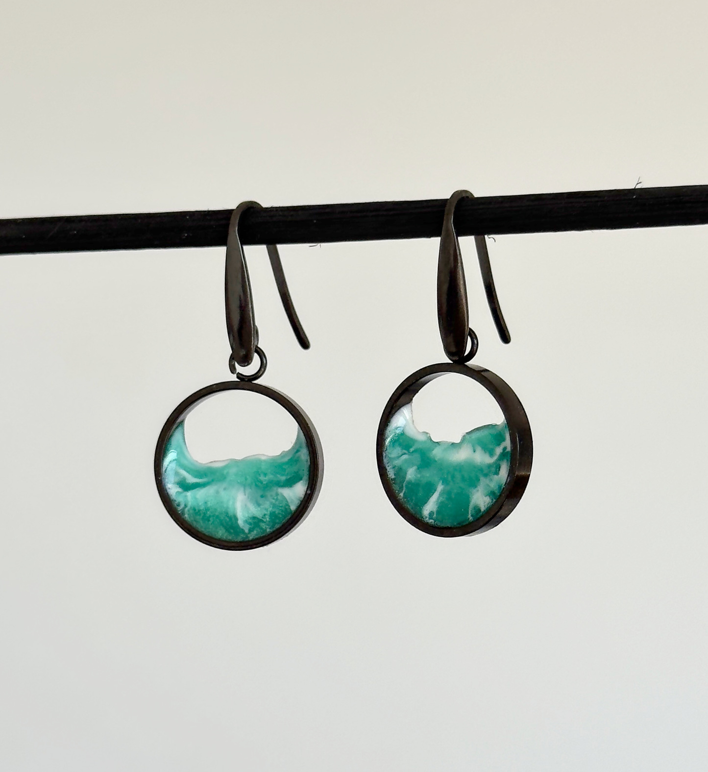 Pendientes de acero inoxidable con olas