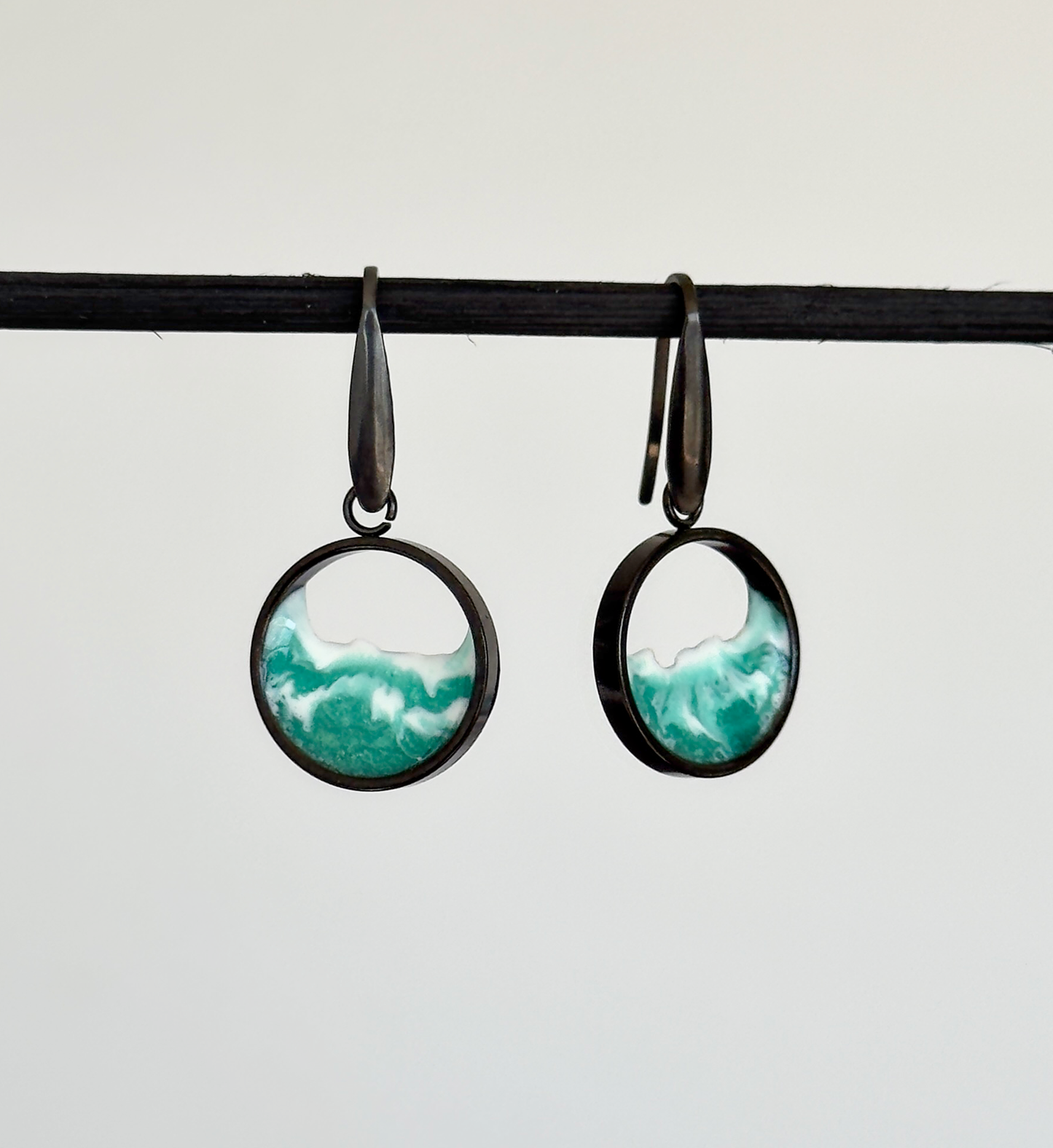 Pendientes de acero inoxidable con olas