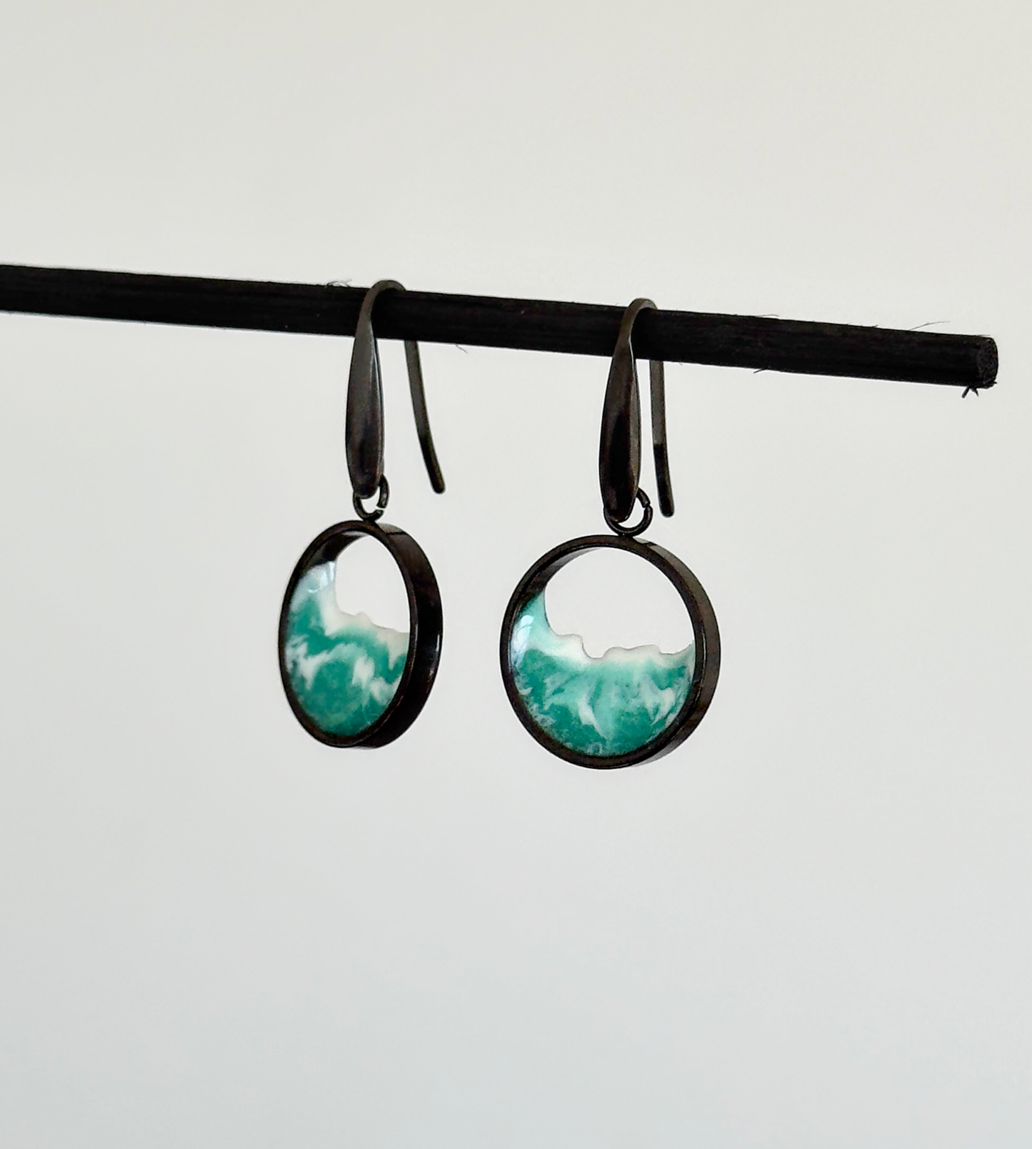 Pendientes de acero inoxidable con olas