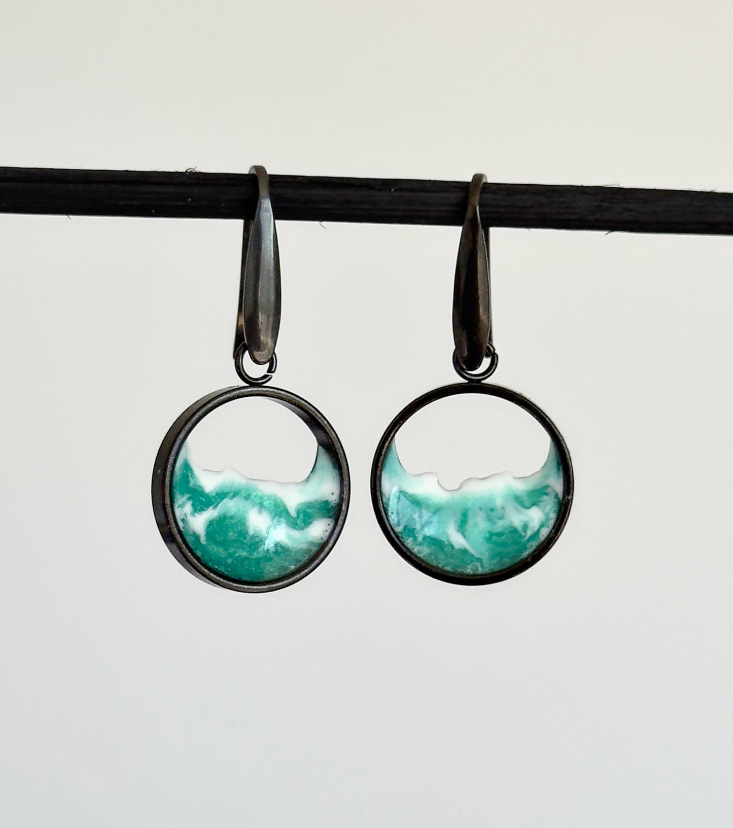 Pendientes de acero inoxidable con olas
