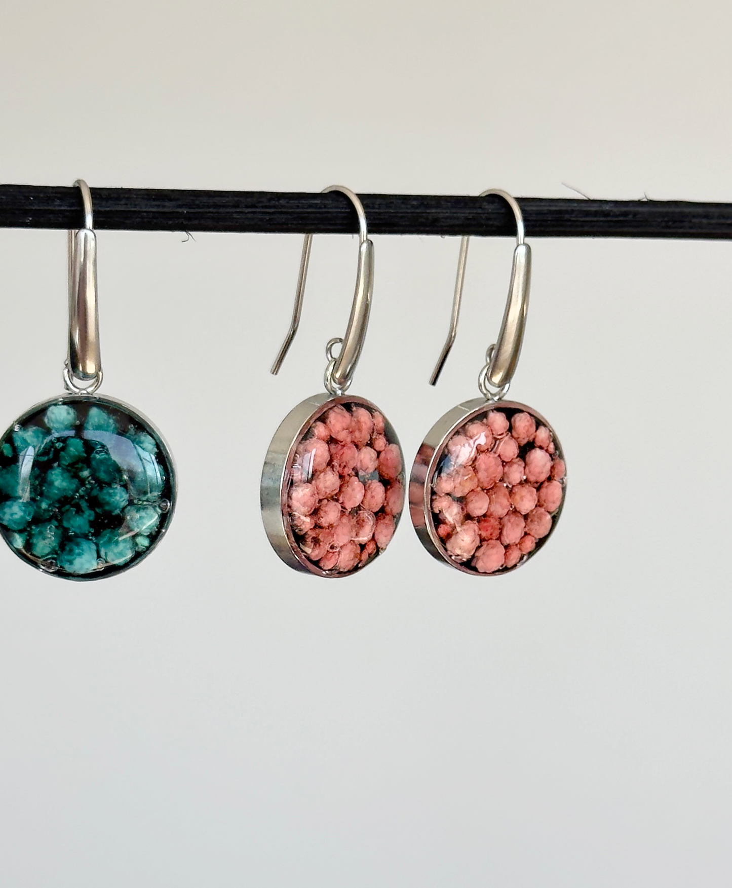 Pendientes con flores naturales