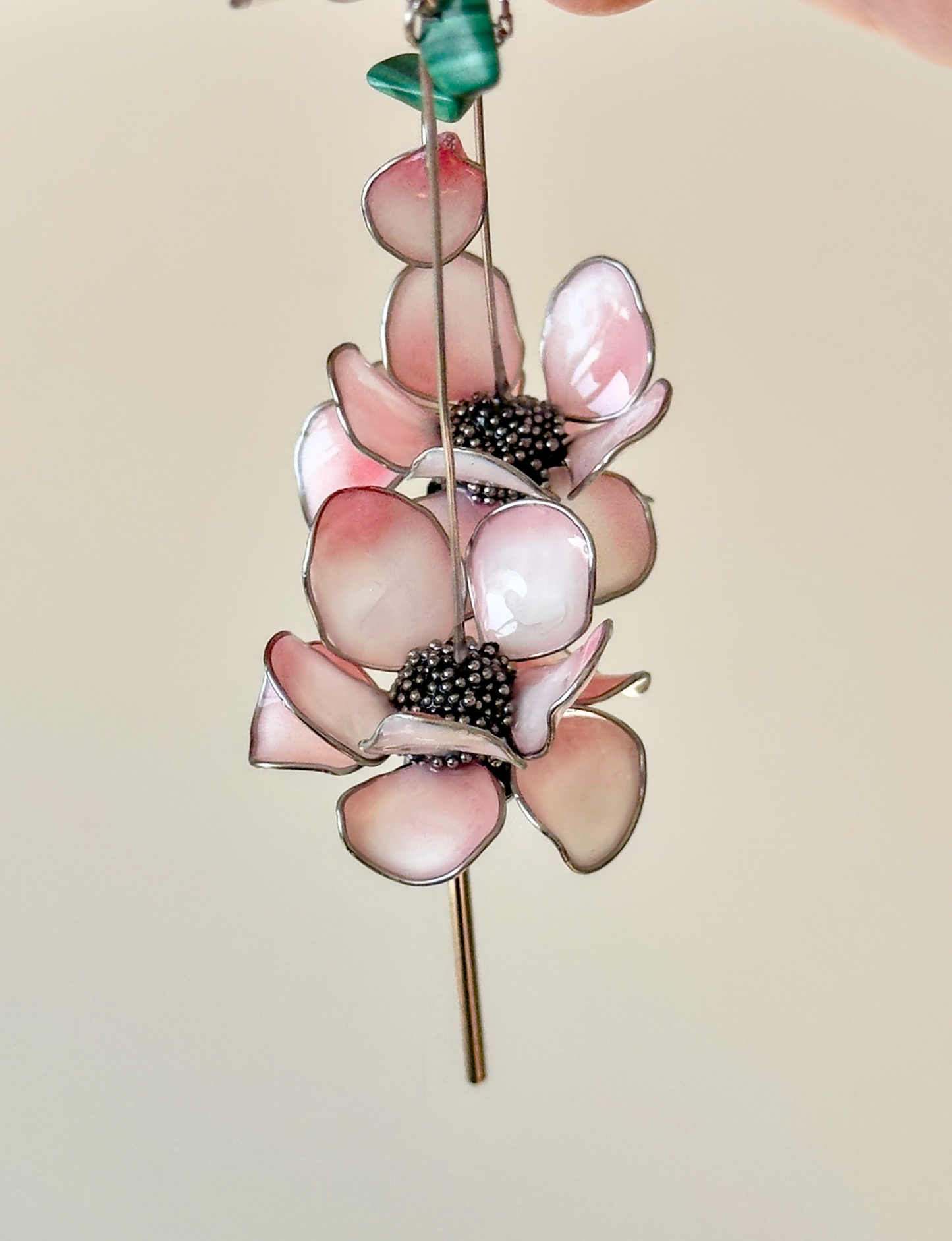 Pendientes largos con flores