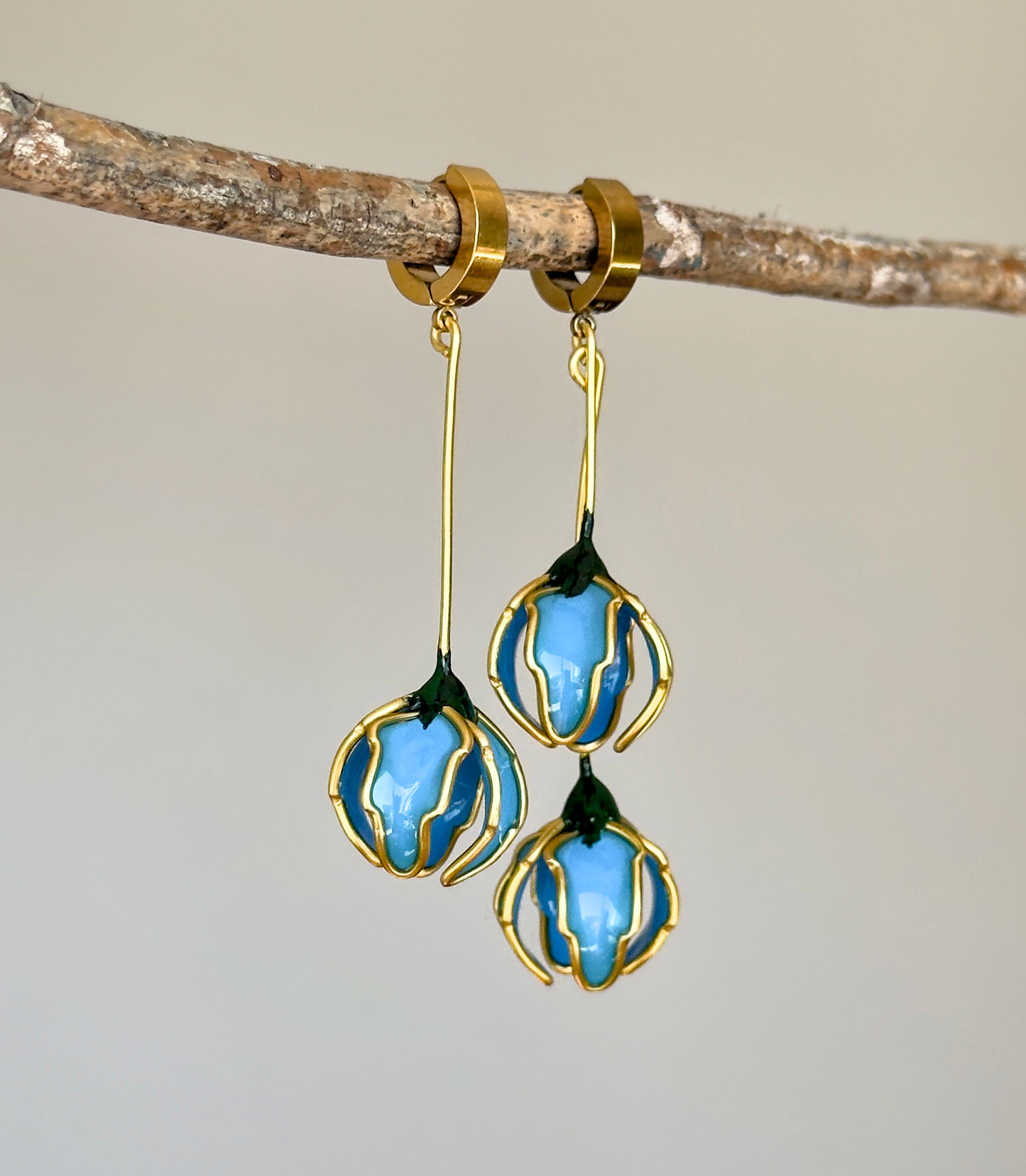 Pendientes con flores